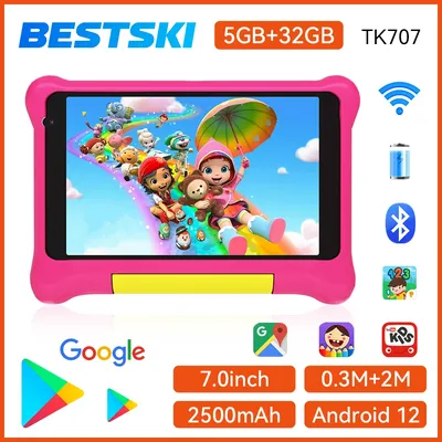 7Inch Kid Tablet Android13, 5GB RAM 32GB ROM,128GB Expand,WiFi,2500mAh Battery,Dual Camera,