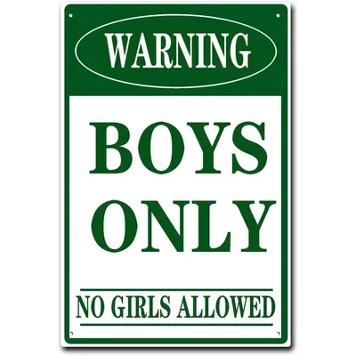 Boys Only Metal Sign Funny No Trespassing No Girls Allowed Tin Signs Green Wall Decor for Bar Son