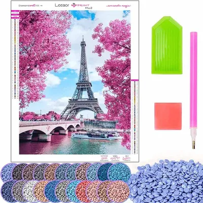 Paris Eiffel Tower Diamond Painting Colorful Landscape Full Diamond Mosaic Embroidery Cross Stitch