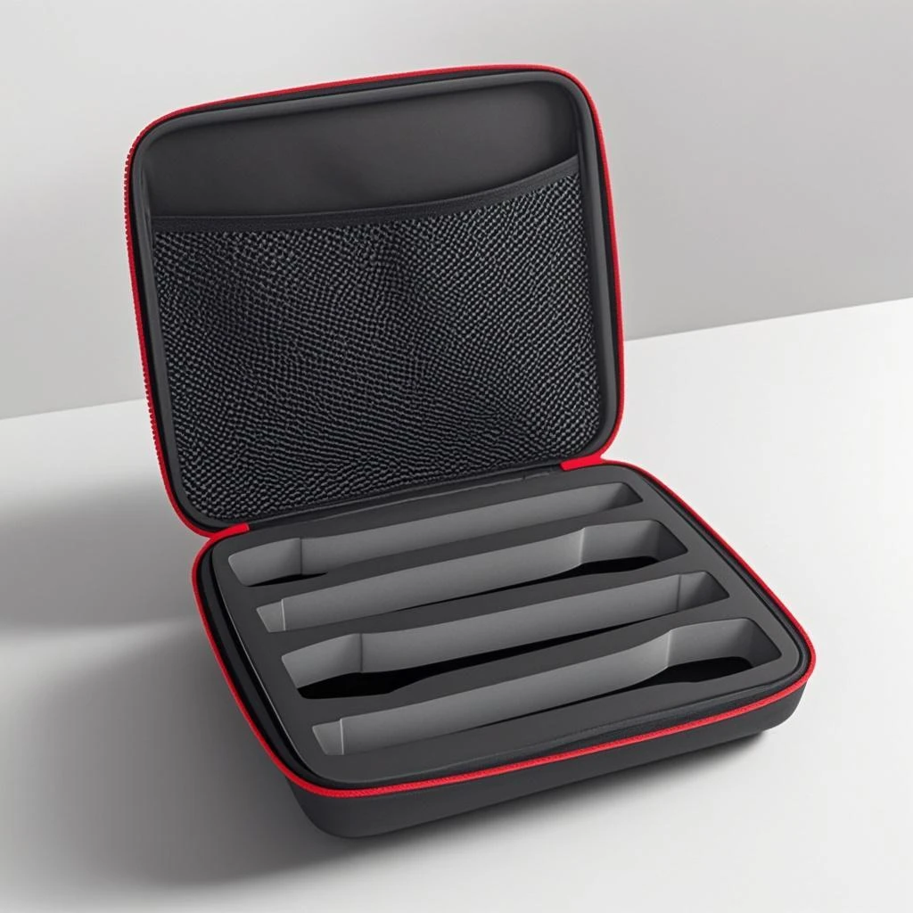 Custodia portatile da uno a quattro Custodia da trasporto per microfono wireless Custodia da trasporto per microfono EVA con cerniera Impermeabile antiurto