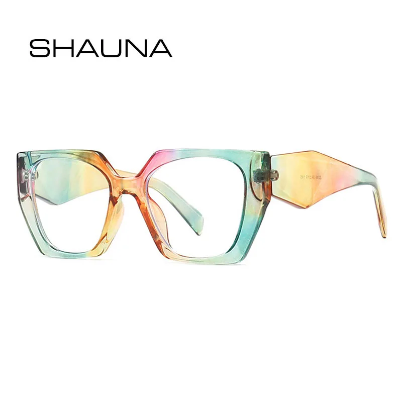 SHAUNA Retro Polygon Cat Eye Occhiali da sole da donna Designer di marca di moda Occhiali da sole da uomo sfumati colorati Shades UV400