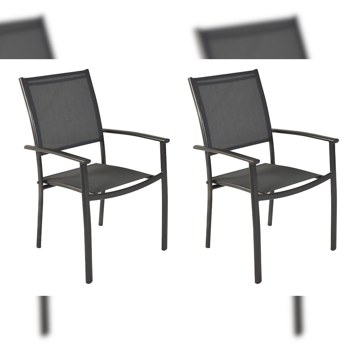 Merxx Milano Stapelsessel Set 2tlg., 2 Stapelsessel, Aluminium/Textil, Graphit/Grau Image