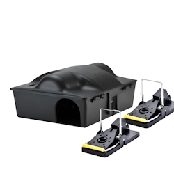 VerminBuster Rattenköderbox Multibox + 2 Rattenfallen - inkl. Schloss - effektiv und sicher - Rattenköderbox - Köderbox Image