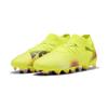 Fußballschuh PUMA "FUTURE 8 PRO FG/AG Fußballschuhe Jugendliche", Kinder, Gr. 31, gelb alert schwarz sun struck pink, Obermaterial: Textil, Synthetik; Futter: Textil, Synthetik; Innensohle: Textil; Laufsohle: Synthetik, Schuhe