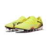 Fußballschuh PUMA "FUTURE 8 MATCH FG/AG Low Fußballschuhe Erwachsene", Gr. 46, gelb alert schwarz sun struck pink, Obermaterial: Synthetik, Textil; Futter: Synthetik, Textil; Innensohle: Textil; Laufsohle: Synthetik, Schuhe