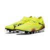 Fußballschuh PUMA "FUTURE 8 MATCH FG/AG Fußballschuhe Erwachsene", Gr. 45, gelb alert schwarz sun struck pink, Obermaterial: Synthetik, Textil; Futter: Synthetik, Textil; Innensohle: Textil; Laufsohle: Synthetik, Schuhe