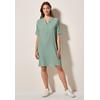 Sommerkleid CECIL, Damen, Gr. XXL (46), US-Größen, matcha grün, Stoff, 70% Viskose, 30% Nylon, Strukturmuster, casual, comfort fit kniefrei, Rundhals, Kurzarm Bündchen, Kleider, mit seitlichen Einschubtaschen