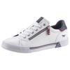Sneaker MUSTANG SHOES, Herren, Gr. 47, weiß (sanftes weiß), Lederimitat, sportlich, Schuhe, mit Reißverschluss an der Seite, Freizeitschuh, Halbschuh, Schnürschuh