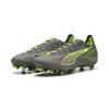 Fußballschuh PUMA "ULTRA 5 PRO FG/AG Fußballschuhe Erwachsene", Gr. 46, matte aged silber gelb alert sun struck blau pink, Obermaterial: Synthetik, Textil; Futter: Synthetik, Textil; Innensohle: Textil; Laufsohle: Synthetik, Schuhe