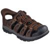 Outdoorsandale SKECHERS "TRESMEN-NORVICK", Herren, Gr. 41, braun (dunkelbraun), Lederimitat, Textil, casual, Schuhe, Trekking Sandale mit Slip-ins Funktion