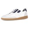 Sneaker PIUS GABOR, Herren, Gr. 9,5 (44), bunt (weiß, dunkelblau), Nappaleder, Veloursleder, sportlich, Schuhe, Freizeitschuh, Schnürschuh, Halbschuh mit Perforation, G-Weite