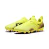 Fußballschuh PUMA "FUTURE 8 MATCH LL FG/AG Fußballschuhe Jugendliche", Kinder, Gr. 33, gelb alert schwarz sun struck pink, Obermaterial: Textil, Synthetik; Futter: Textil, Synthetik; Innensohle: Textil; Laufsohle: Synthetik, Schuhe