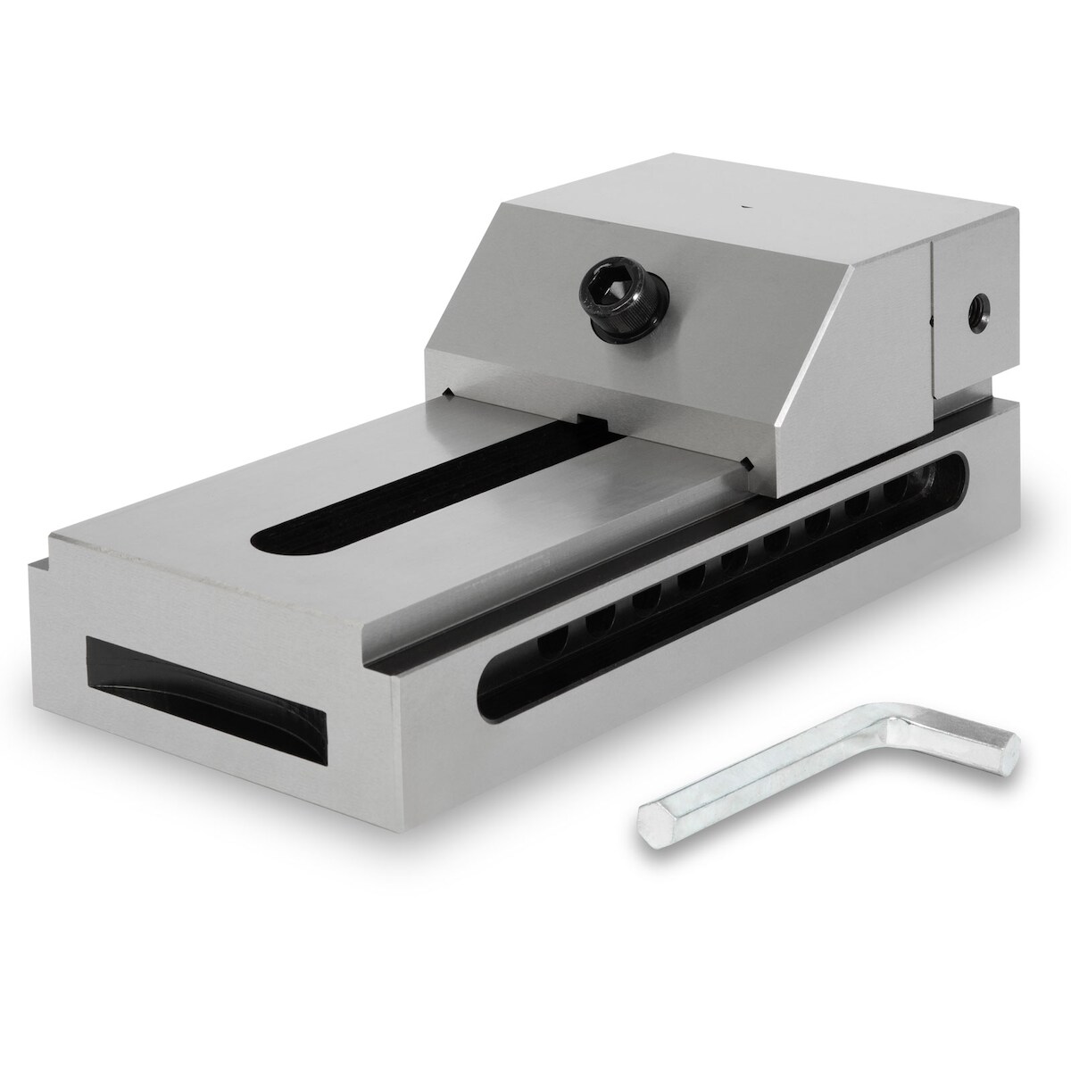 EBERTH Niederzugschraubstock 125 mm, Spannweite 160 mm, aus robustem Stahl, professioneller Präzisionsschraubstock für Werkstatt und Feinarbeiten Image