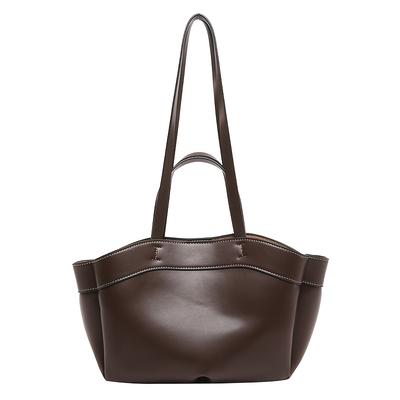TEMU New Fashionable Large Capacity Brown Commuter Tote Bag Shopping Bag For Women Image