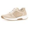 Keilsneaker GABOR ROLLINGSOFT, Damen, Gr. 36, beige (hellbeige), Veloursleder, Textil, unifarben, sportlich, Schuhe Sneaker, Freizeitschuh, Halbschuh, Schnürschuh im sommerlichem Materialmix