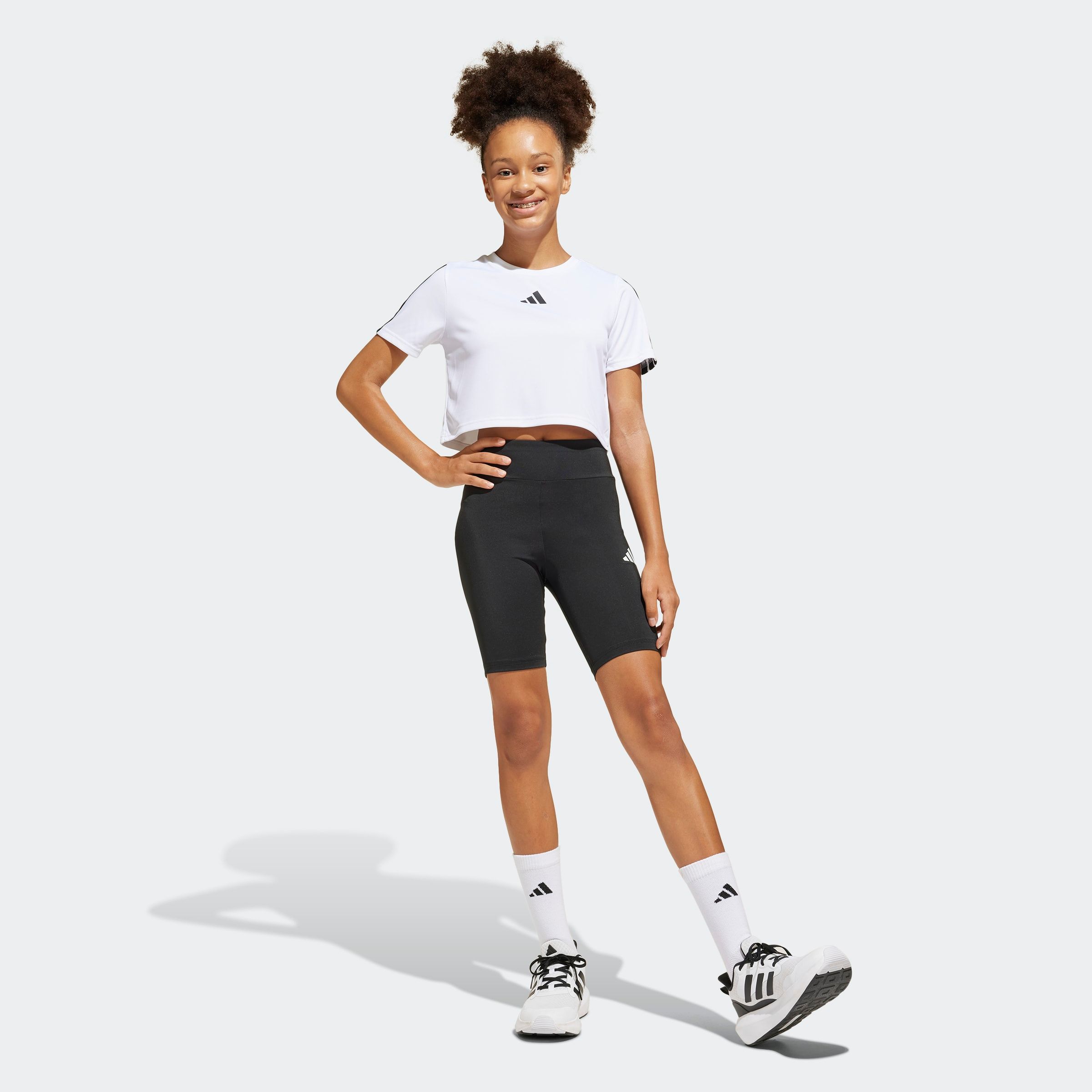 Trainingsanzug ADIDAS SPORTSWEAR "JG TR-ES 3S SET", Kinder, Gr. 170, schwarz-weiß (weiß, schwarz), Obermaterial: 100% Polyester, Sportanzüge Image