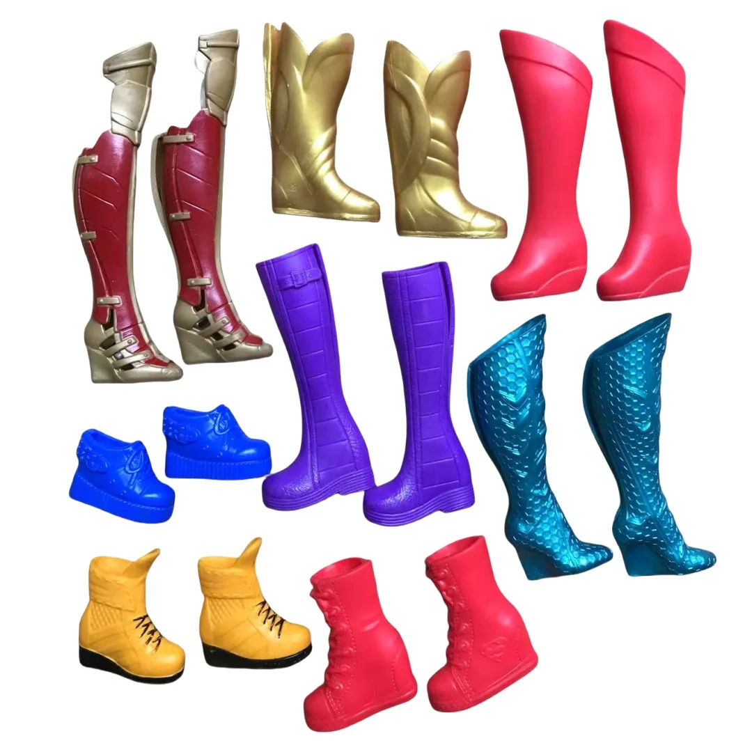 Puppe Lange Stiefel Weibliche Puppe Schuhe Große Füße Puppen Zubehör High Heels Schuhe DIY Puppe Bunte Dekore 3,4 CM Länge puppe Schuhe