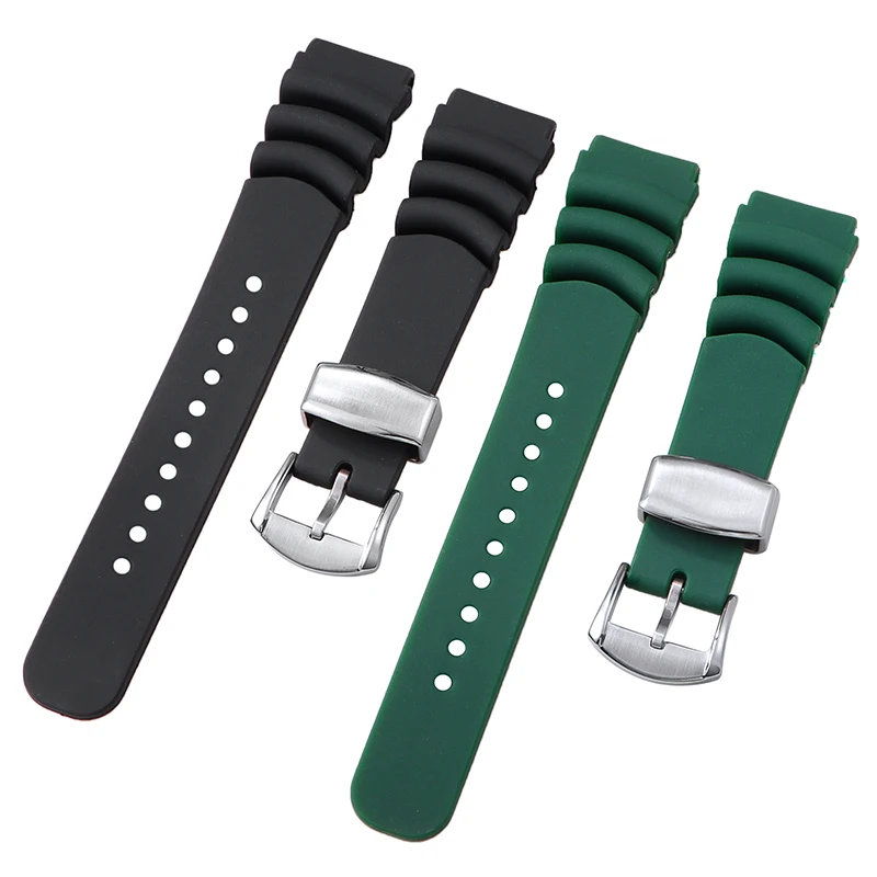 Tauchharz-Uhrenarmband für Seiko, weiches Silikon, wasserdichtes Gummi-Armband, 20 mm, 22 mm, Sportarmband, Herren und Damen, Universalarmband Image