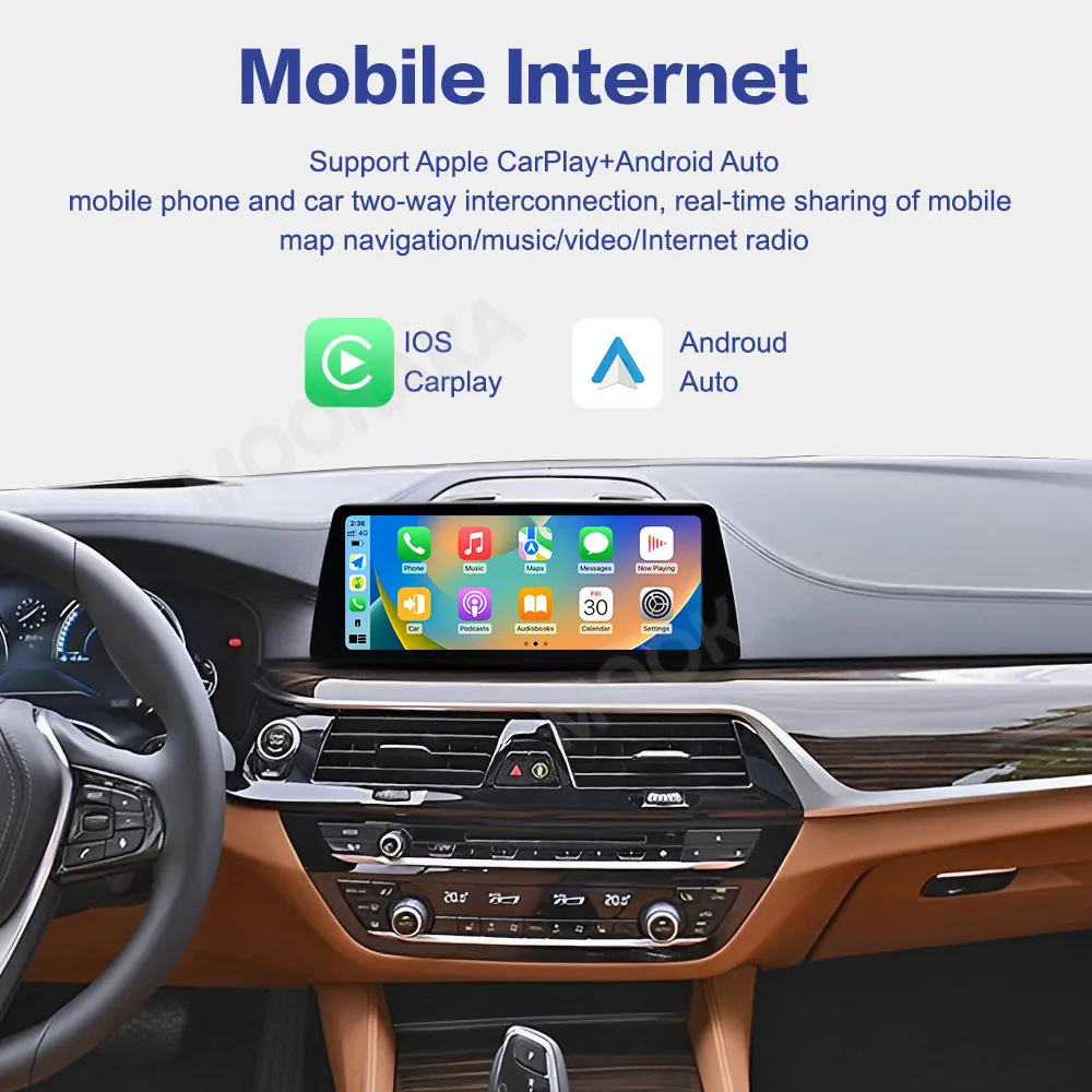 Linux System Touchscreen Wireless Carplay Multimedia mit Y-Röhre für BMW 5er G30 G31 G38 2018–2023 Android Auto Auto Image