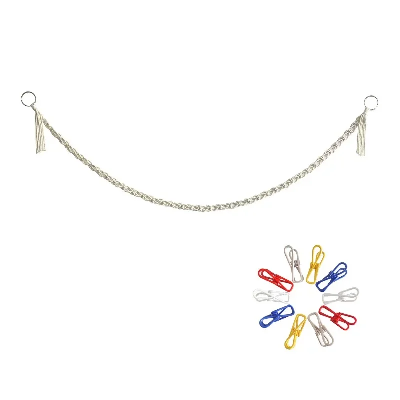 Wand Plüsch Spielzeug Aufbewahrung tasche geflochtene Schnur Wand dekoration Mesh Tasche Lagerung Kinderzimmer DIY Home Decoration Wand dekoration Image