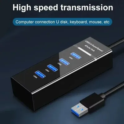 4 Ports USB 3.0 Hub USB Hub High Speed USB Splitter Adapter 5 Gbit/s PC Computer Zubehör Multiport Hub 4 USB 3.0 2.0 Ports Image