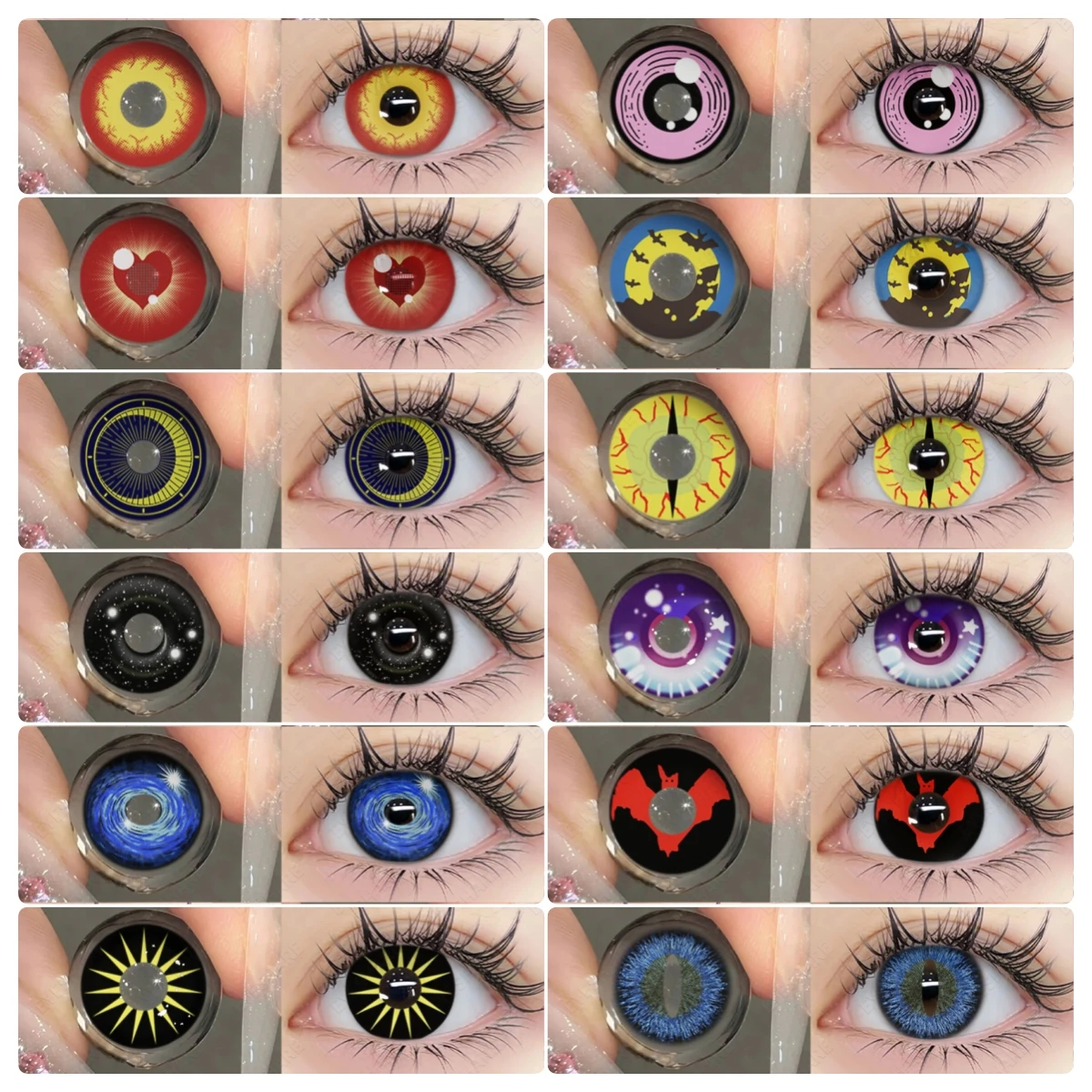 Amara Halloween Sonderpreis 1 Paar farbige Kontaktlinsen Cosplay Make-up Farbe Kontaktlinsen für Augen Anime Zubehör Image