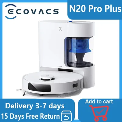 Ecovacs n20 pro plus Roboters taub sauger mit Wisch funktion, 8000pa Absaugung, staubbeutel lose Image