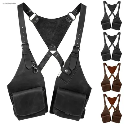Schultergeschirr Damen Piratenritter Cosplay Mittelalter Steampunk Retro Tasche Motorrad Stil Image