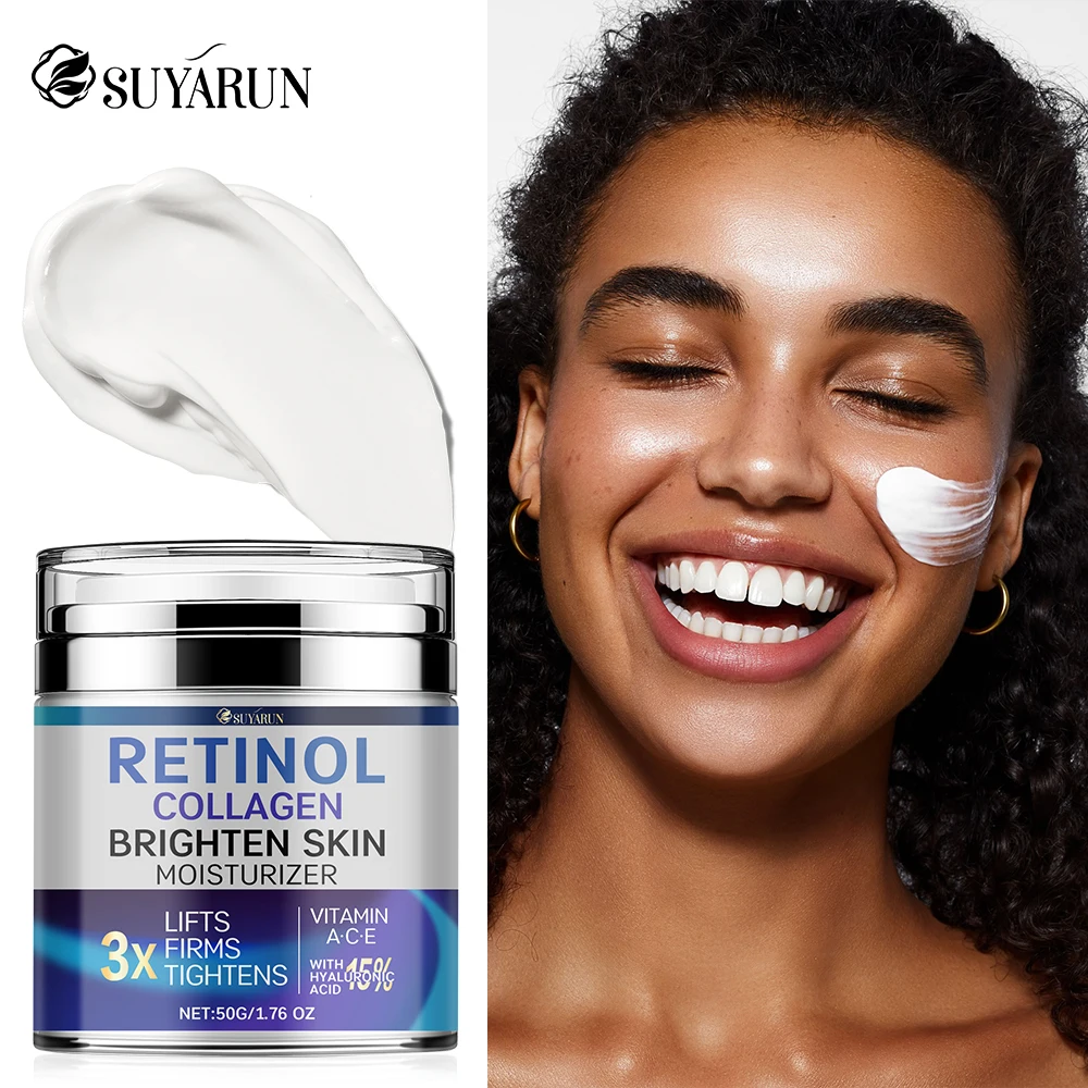 SUYARUN Retinol & Collagen Anti-Aging-Gesichtscreme – Faltenreduzierung, feuchtigkeitsspendend und aufhellend, verbessert trockene Haut. Image
