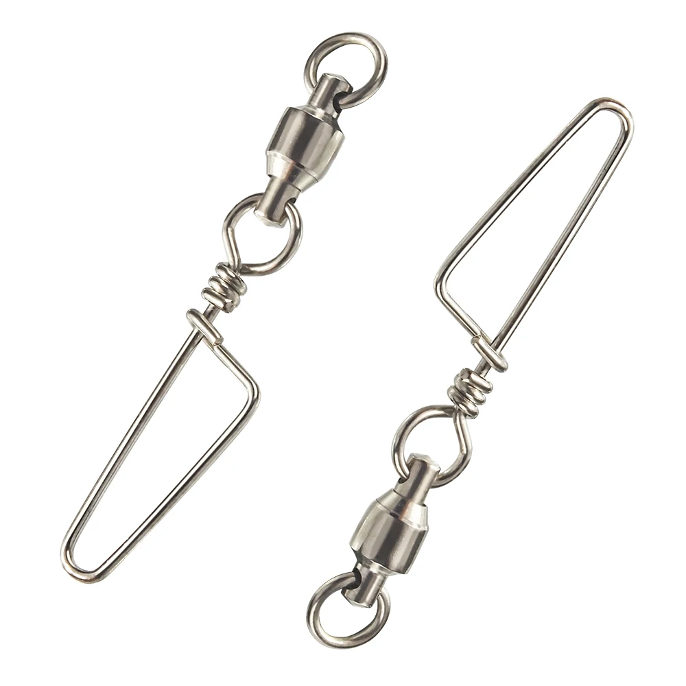 DNDYUJU 10 stücke Angeln Kugellager Wirbel Edelstahl Arc Snap Angeln Locken Stecker Angeln Zubehör Angelhaken Werkzeuge Image