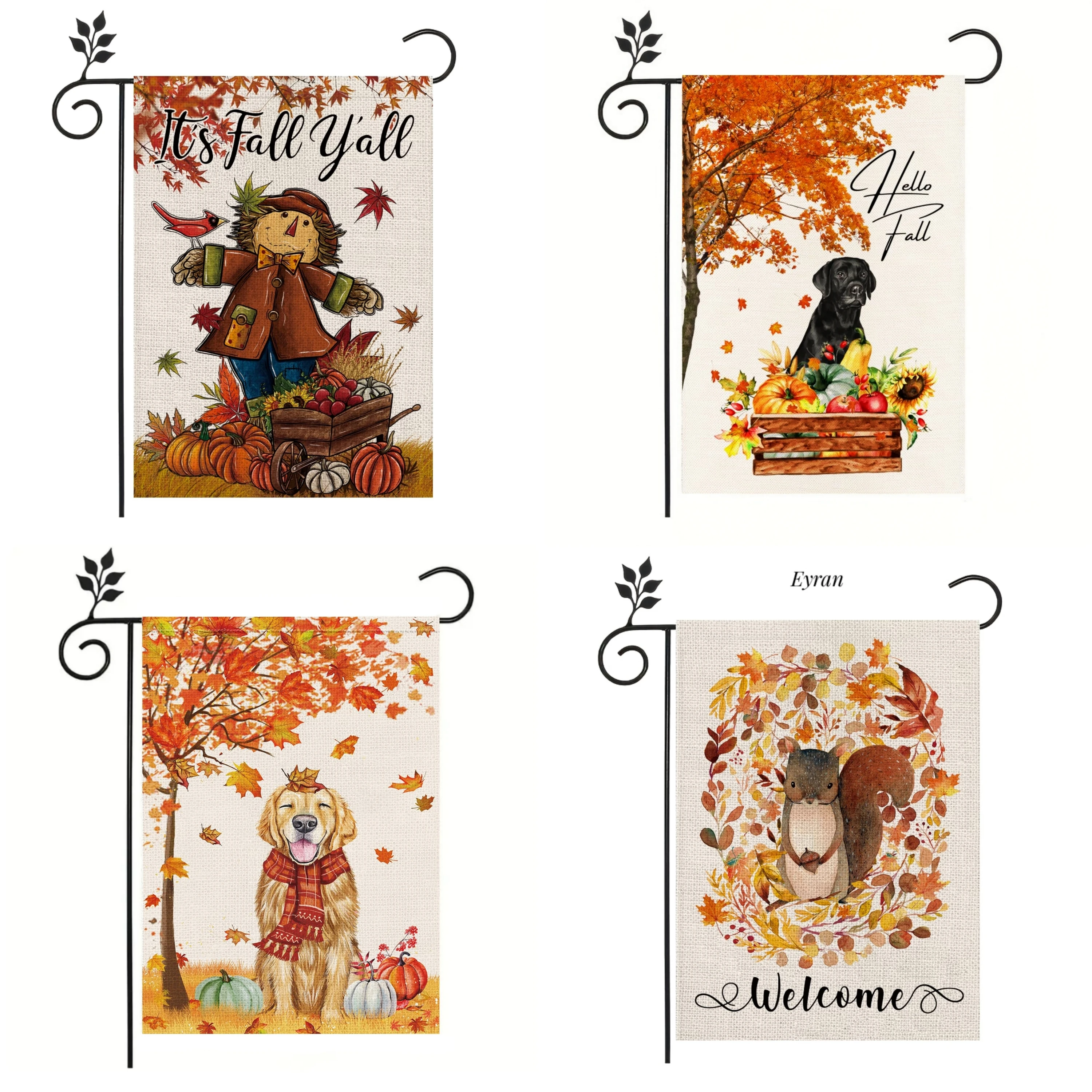 1 Herbst Hof Garten Flagge Outdoor Garten Flagge Innenhof kleine Flagge hängende Dekoration 12 * 18 (ohne Fahnenmast)