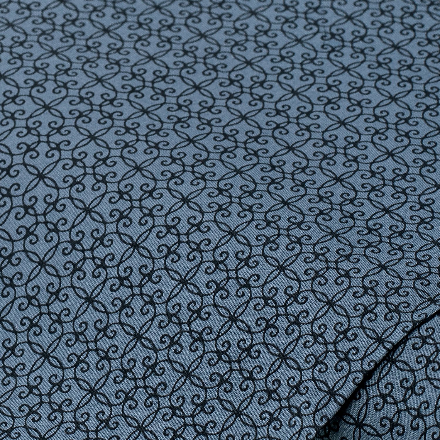 Tissu coton "ornements", bleu