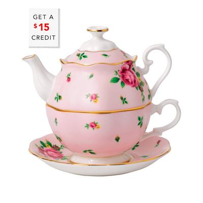 Royal Albert New Country Roses Pink Tea For One With $15 Credit