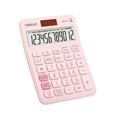 New OS-12T Supply Calculator Solar Dual Power 12 Digit Display Student Model Tax Rate Calculator