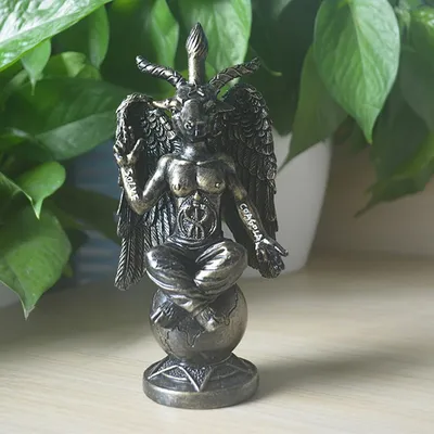 Baphomet Divine Goat Of Mendes Statue Church Of Satan Sabbatic Goat Idol Baphomet Resin Satanic