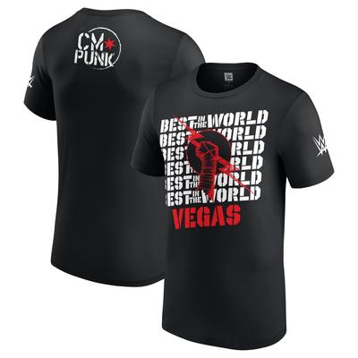 WWE CM Punk Best In The World Vegas T-Shirt - Black - Mens