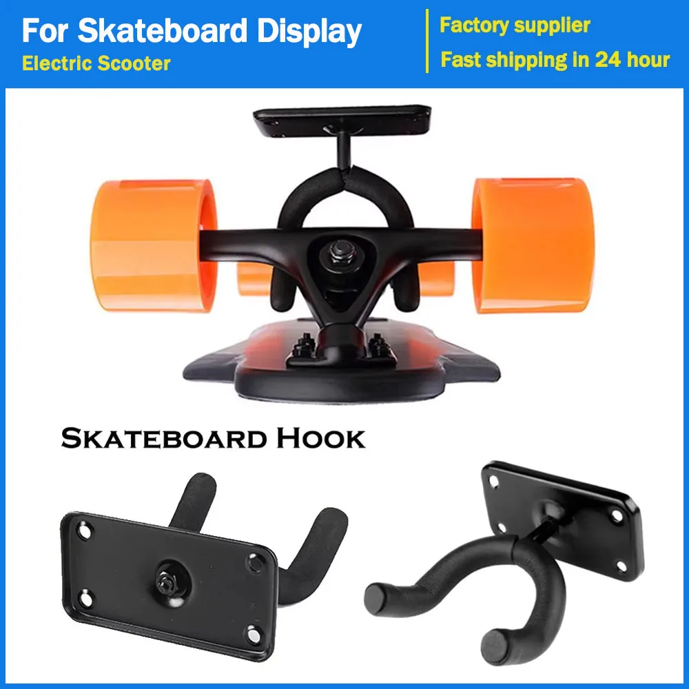 Espositore per ponte da skateboard per montaggio a parete Supporto per gancio orizzontale per montaggio a parete Accessorio per espositore per longboard stabile e robusto