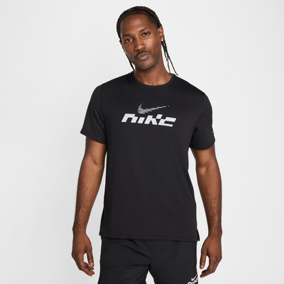 Nike Miler Flash Men's Dri-FIT UV Short-Sleeve Running Top - Black - Polyester