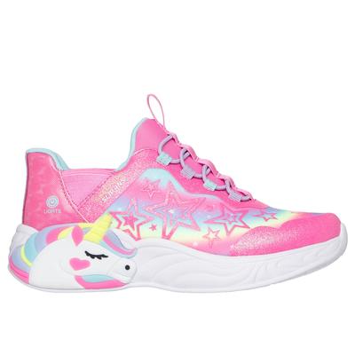 Skechers Girl's Slip-ins: Unicorn Dreams - Starry Lite Sneaker | Size 11.5 | Pink | Synthetic/Textile