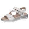 Riemchensandale CAPRICE, Damen, Gr. 41, silber (weiß, silberfarben), Leder, sportlich, Schuhe, Keilsandalette, Bequemschuh, Sommerschuh im Metallic-Look