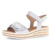 Keilsandalette GABOR, Damen, Gr. 39, grau (hellgrau), Ziegenveloursleder, Nappaleder, unifarben, metallic, modisch, Schuhe, Sommerschuh, Riemchensandale mit praktischen Klettverschlüssen