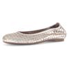 Ballerina GABOR, Damen, Gr. 39, gold (goldfarben), Glattleder, metallic, geflochten, klassisch, Schuhe, Schlupfschuh, Frühlingsschuh, Businessschuh mit tollem Flechtmuster