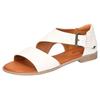 Sandale MUSTANG SHOES, Damen, Gr. 40, weiß, Lederimitat, casual, Schuhe, Sommerschuh, Sandalette, Riemchensandale in asymmetrischer Optik