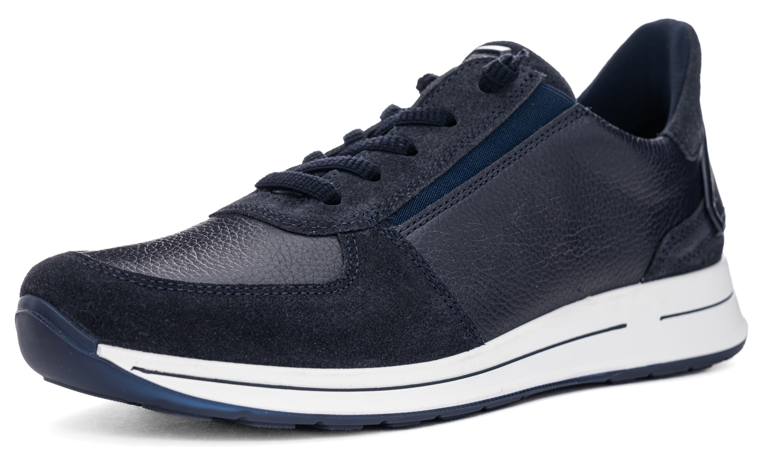 Slip-On Sneaker ARA "OSAKA", Damen, Gr. 8 (42), blau (dunkelblau), Glattleder, Veloursleder, unifarben, Schuhe, Keilsneaker, Slipper mit Easy2Go-Einschlupf, H-Weite