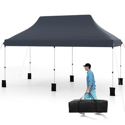 Gymax 10 x 20FT Pop-up Canopy Tent Folding Instant Sun Shelter w/ 3