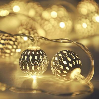 Ugreat - Solar-Lichterkette für den Außenbereich, mit 3 m langen marokkanischen Kugeln, 20 LEDs, Image