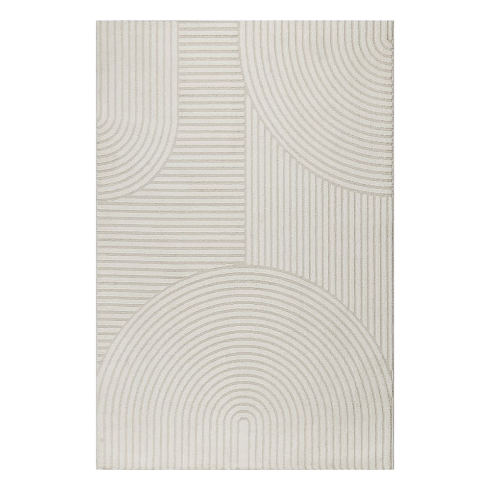 Tappeto pelo corto archi scandinavo, crema, 240 x 340 cm