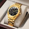 SKROX Offizielle Original Achteckige Datum Automatische Uhren Top Luxus Mann Gold Uhr WASSERBESTÄNDIG Stahl Mechanische Elegante Uhr