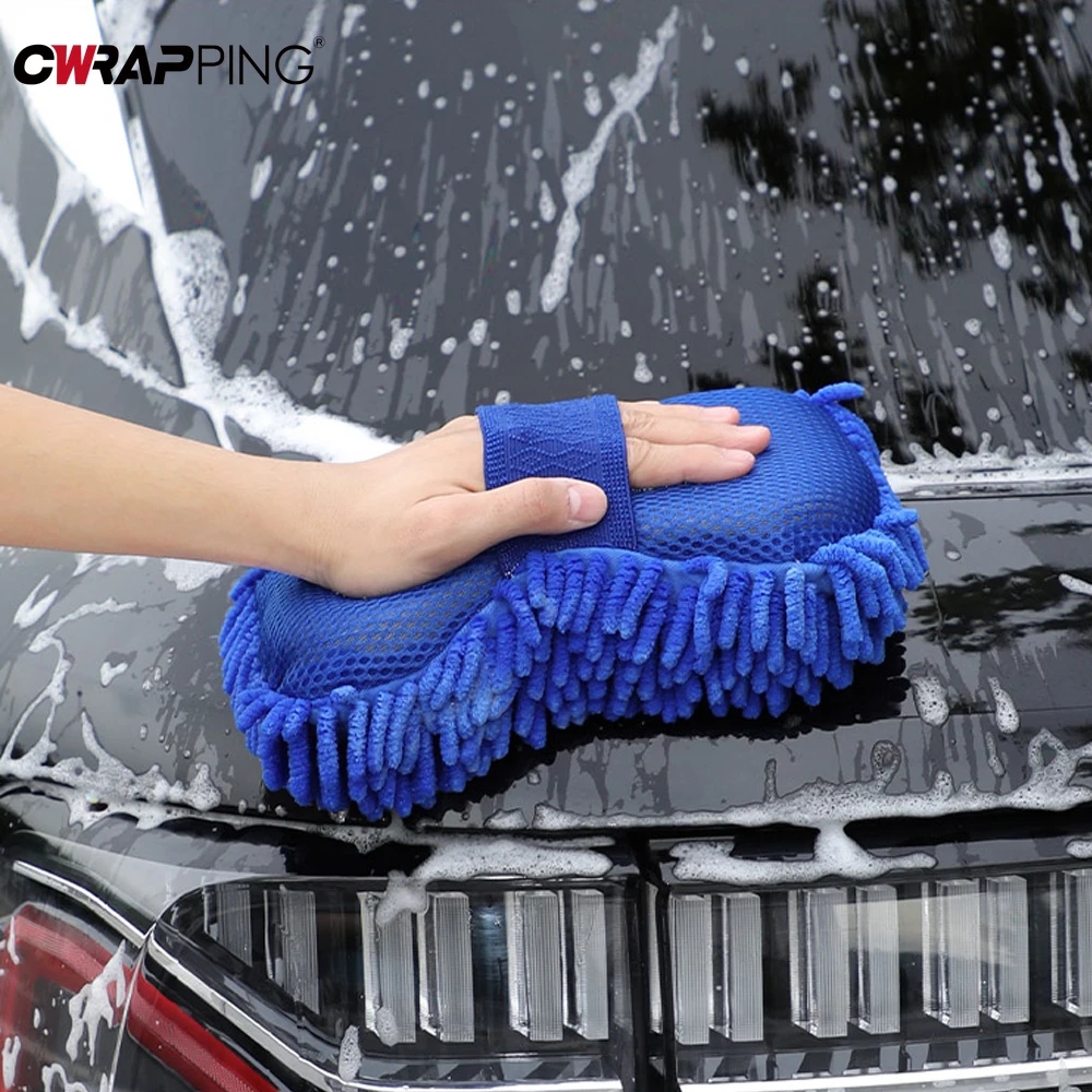 Auto Waschen Schwamm Pinsel Weiche Chenille Mikrofaser Waschen Pinsel Auto Körper Reinigung Wasser Absorbieren Pinsel Detaillierung Waschmaschine Image