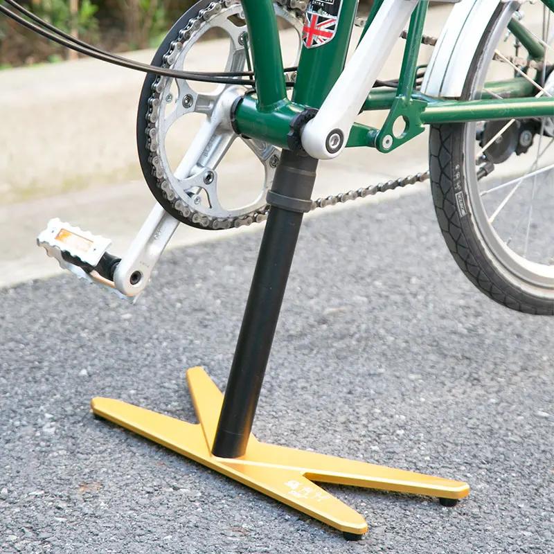 AXI Klappbarer Fahrrad-Parkständer, glatt, für Brompton Pline Cline Debugging Dahon P8, Aluminiumlegierung, CNC-Basis Image